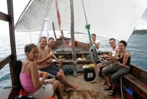met de dhow marlie in paradise naar Bagamoyo
